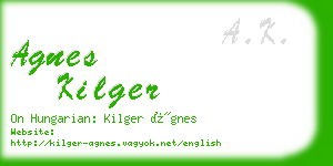 agnes kilger business card